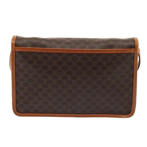 CELINE Macadam Canvas Shoulder Bag Pvc Leather Brown - Picture 3 of 13